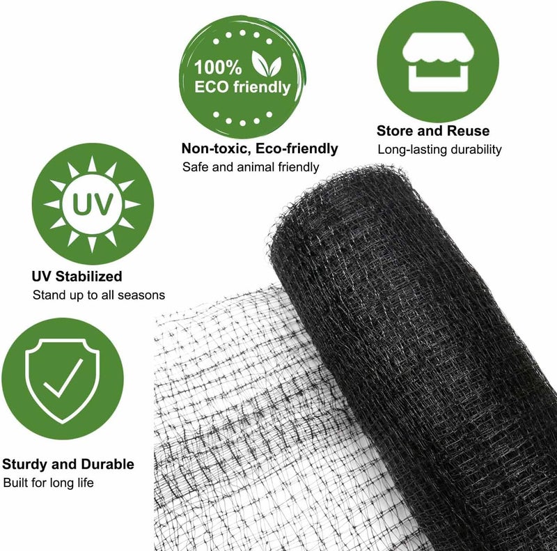 KLEWEE Bird Netting, 7.5 x 25 FT Heavy Plastic Duty Garden Netting to Protect Fruit Trees, Plants and Vegetables Against Birds, Deer, Squirrels and Other Animals - Image 5